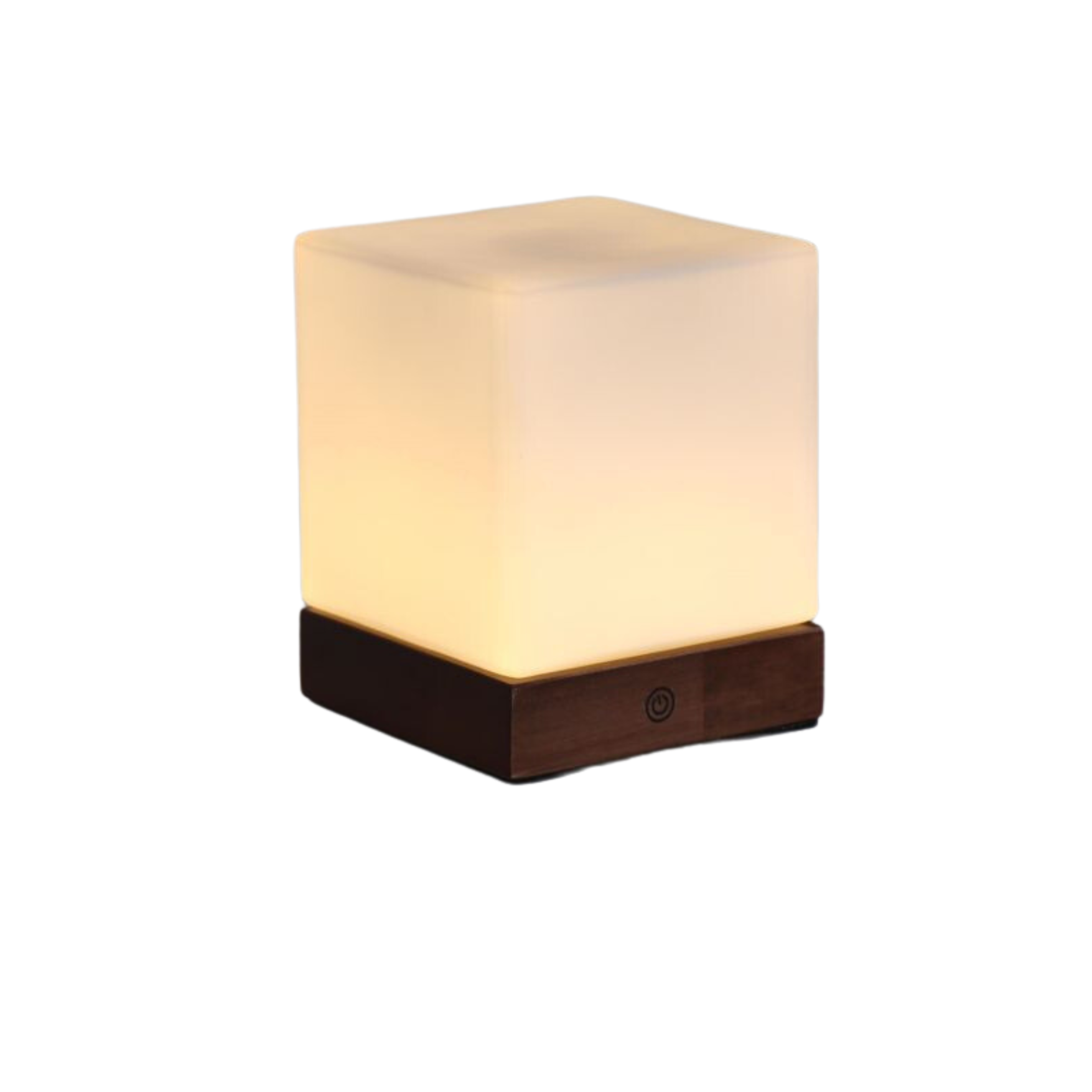CubeLuxe Wood and Glass Cube Lamp