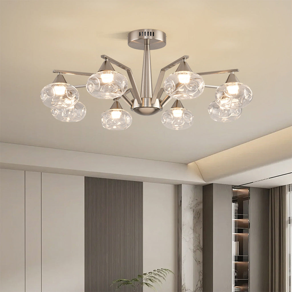 Sputnik Mid Century Silver Ceiling Light - view 3