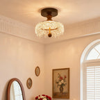 Vintage Water Drop Walnut Ceiling Light