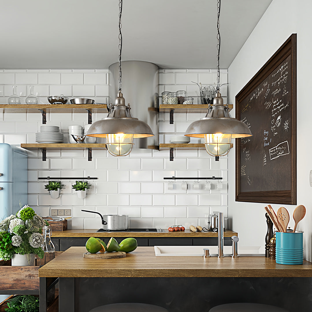 Vintage Industrial Iron Pendant Light - view 4
