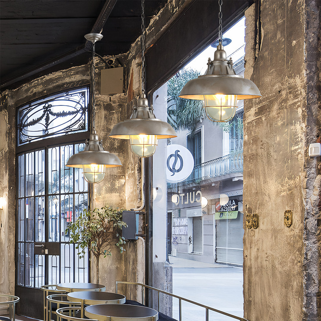 Vintage Industrial Iron Pendant Light - view 2