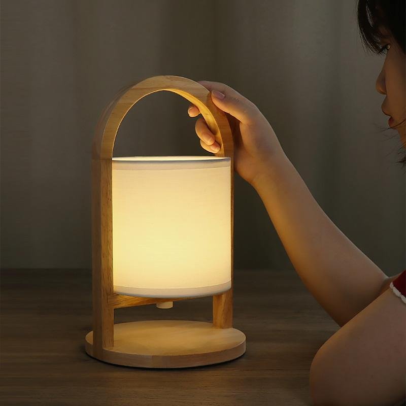 Wood Portable Accent Table Lamp - view 4