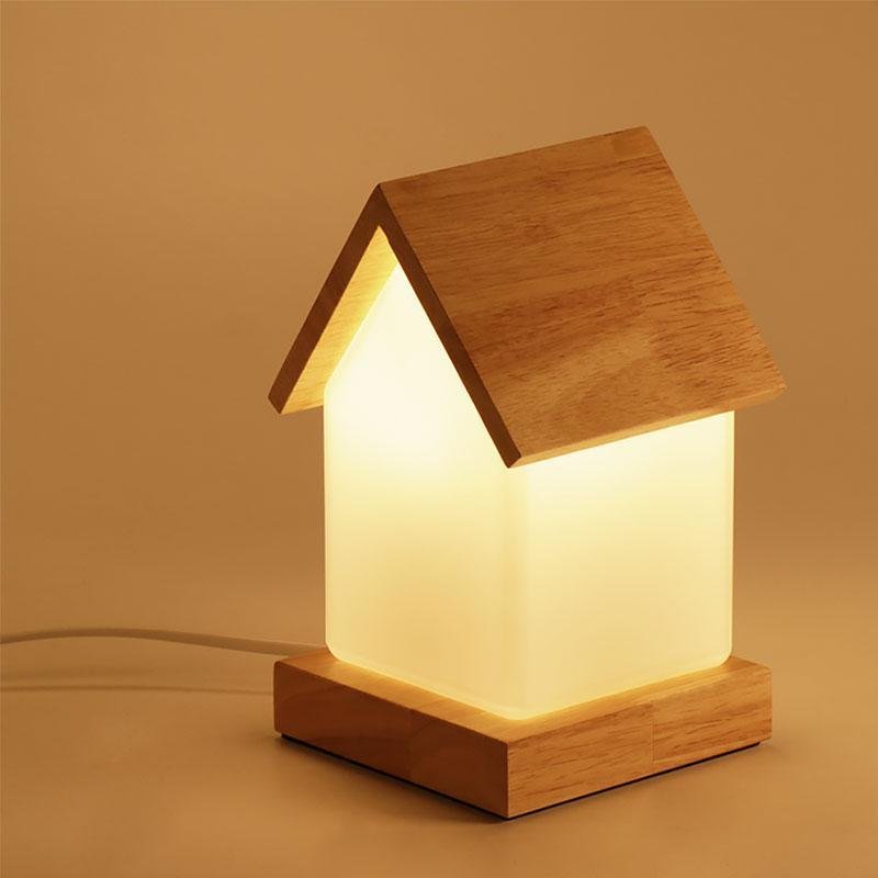 Wooden Small House Kids Lamp - view 2