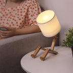 Wooden Sitting Robot Table Lamp - view 3