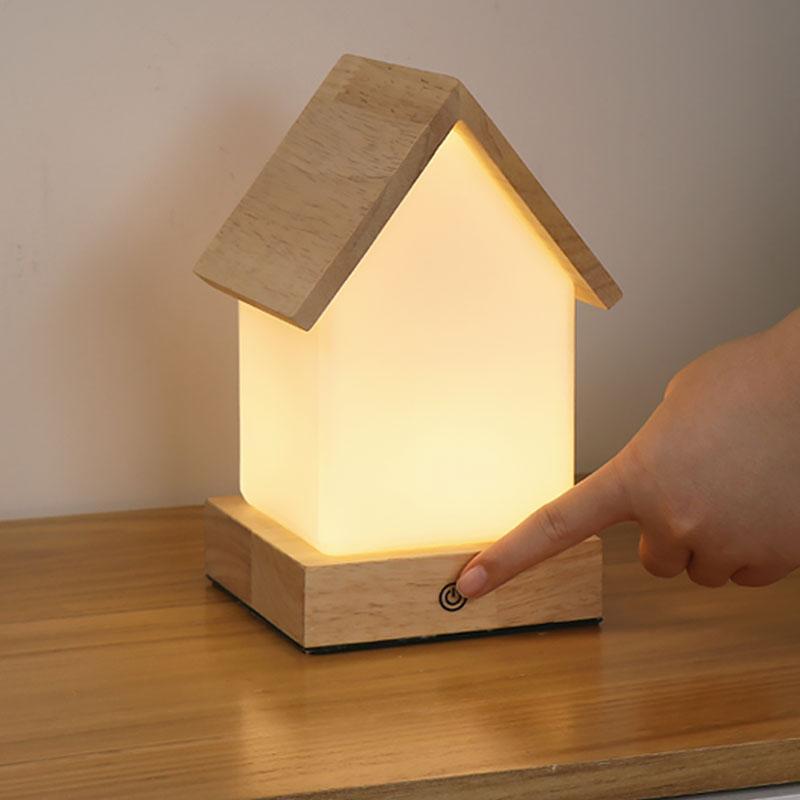 Wooden Small House Kids Lamp - view 3