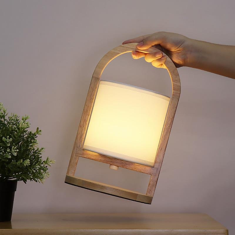 Foster Wood Lantern Table Lamp (12")