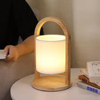 Wood Portable Accent Table Lamp