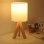 Soren Wood Tripod Table Lamp (15")