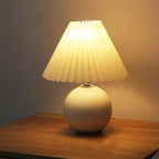 White Ceramic Pleated Table Lamp - view 6