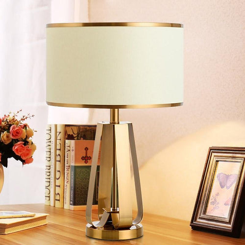 Golden Brass Geometric Table Lamp