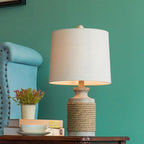 Rustic Rope Stone Table Lamp - view 4
