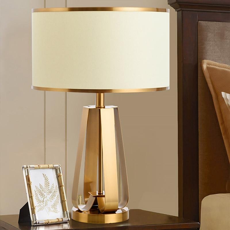 Golden Brass Geometric Table Lamp - view 2
