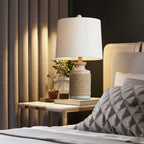 Rustic Rope Stone Table Lamp - view 3