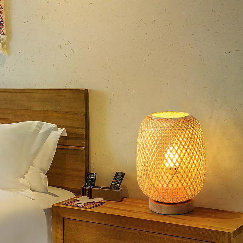 Japanese Rattan Table Lamp
