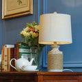 Rustic Rope Stone Table Lamp