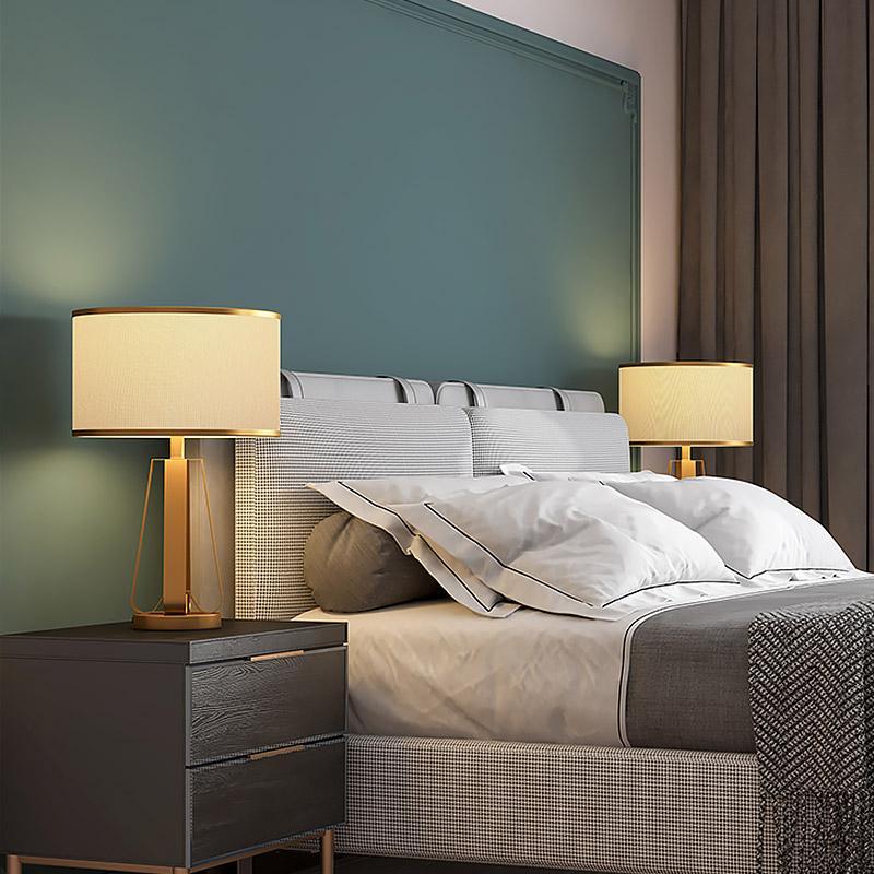 Golden Brass Geometric Table Lamp - view 4