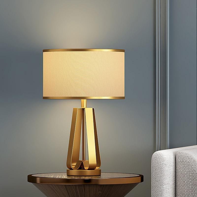 Golden Brass Geometric Table Lamp - view 3