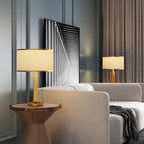 Atlas Brass Geometric Table Lamp (22")