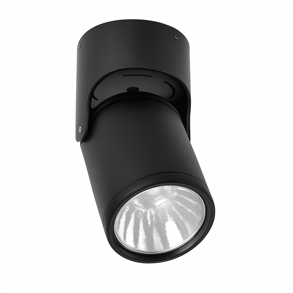 Adjustable LED Ceiling Spotlight | Black or White Directional Surface Mount Light - LivingLX