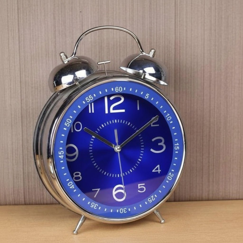 Alarm Clock Metal Vintage Double Bell Loud Bedside Clock - LivingLX