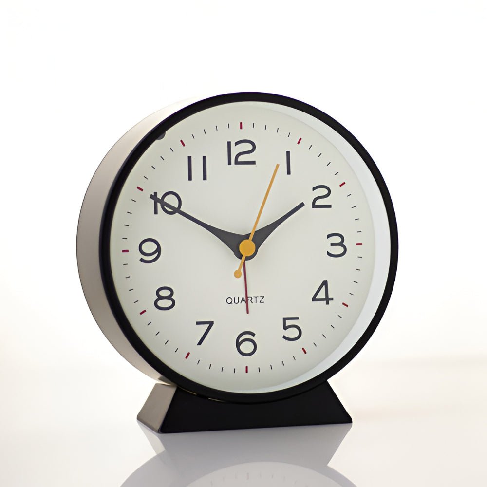 Alarm Clock Silent Quartz Vintage Table Clock - LivingLX