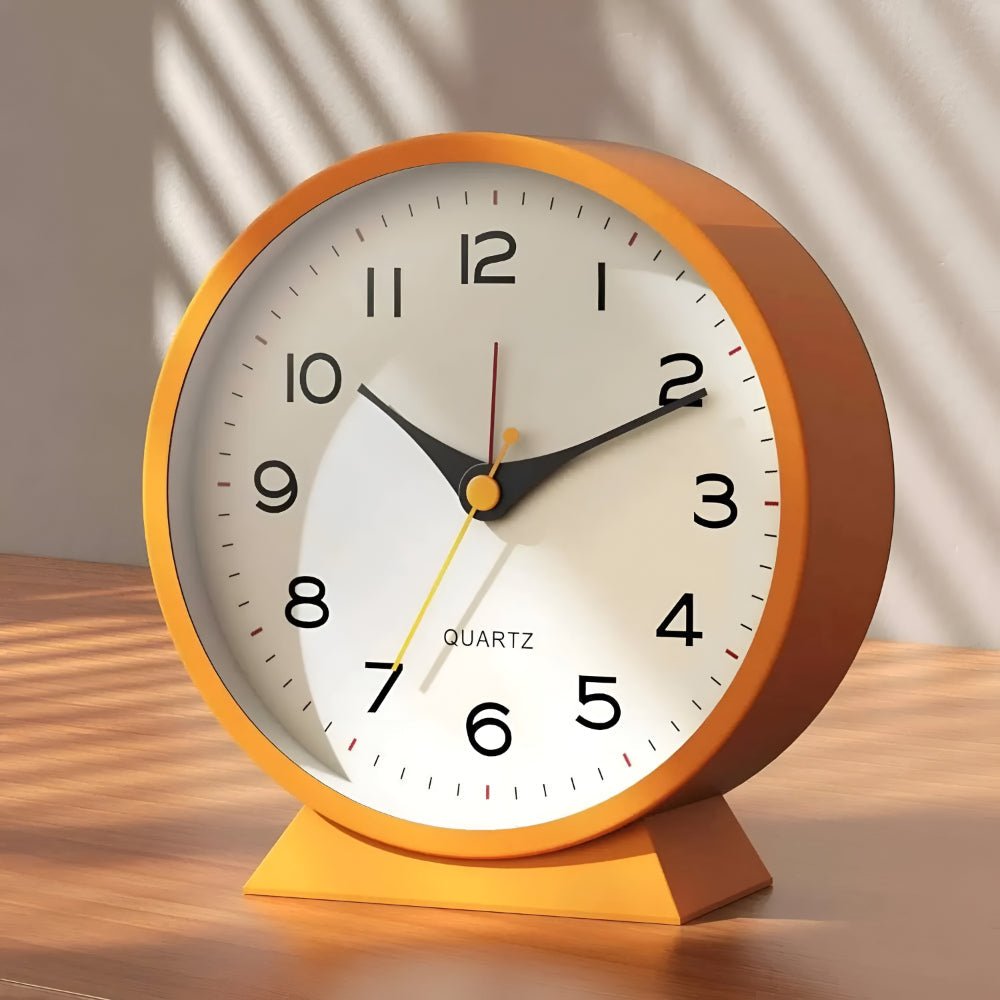 Alarm Clock Silent Quartz Vintage Table Clock - LivingLX
