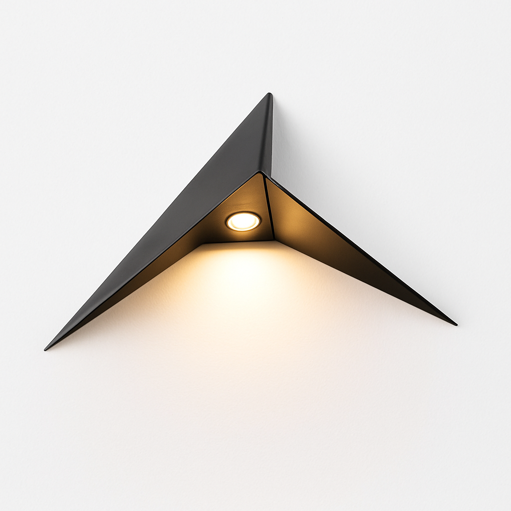 Loft Triangle LED Wall Sconce | Modern Geometric Metal Wall Light in Black, White or Gold