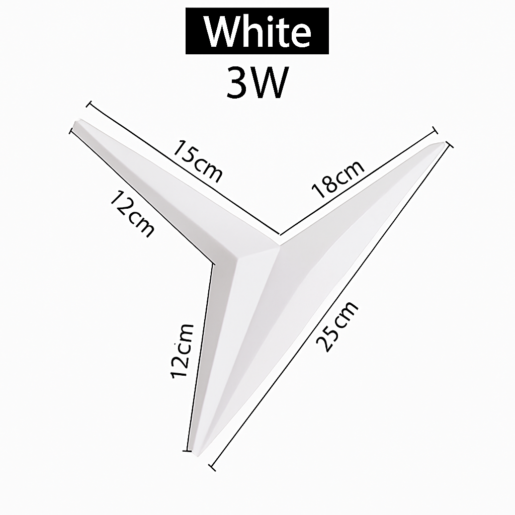 Loft Triangle LED Wall Sconce | Modern Geometric Metal Wall Light in Black, White or Gold