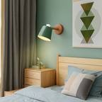Pivot Wood & Metal Adjustable Wall Sconce | Swivel Reading Light
