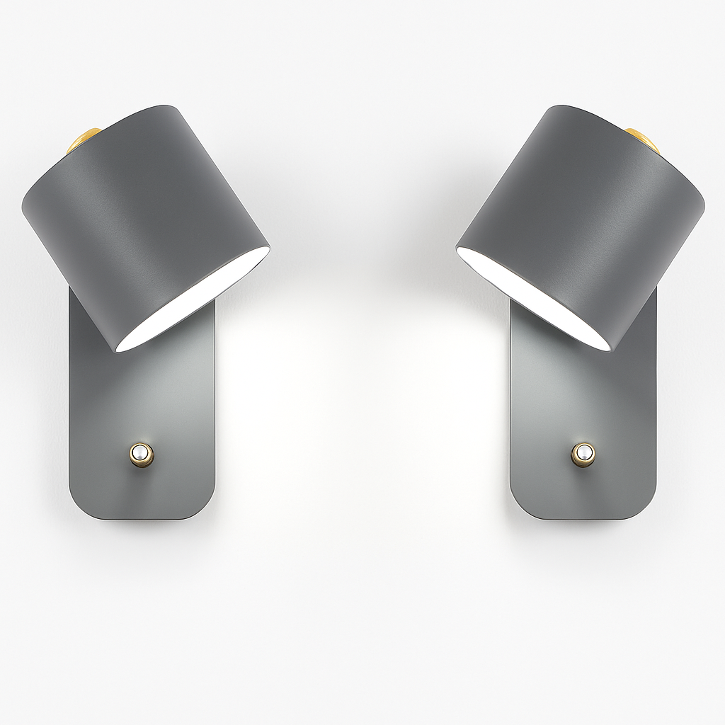 Nordic Up & Down Metal Wall Sconce | Modern Staircase, Bedroom & Living Room Wall Light with Switch