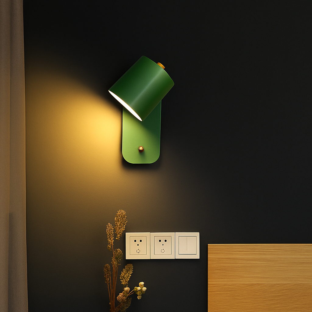 Nordic Up & Down Metal Wall Sconce | Modern Staircase, Bedroom & Living Room Wall Light with Switch