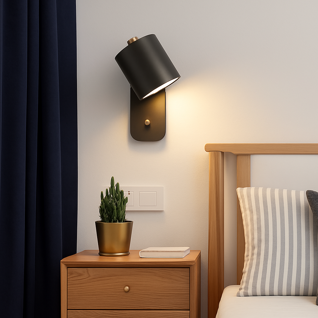Nordic Up & Down Metal Wall Sconce | Modern Staircase, Bedroom & Living Room Wall Light with Switch