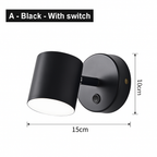 Nordic Up & Down LED Wall Sconce | Modern Gold or Black Bedside Wall Light with Optional Switch