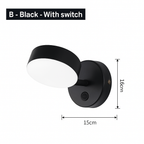 Nordic Up & Down LED Wall Sconce | Modern Gold or Black Bedside Wall Light with Optional Switch