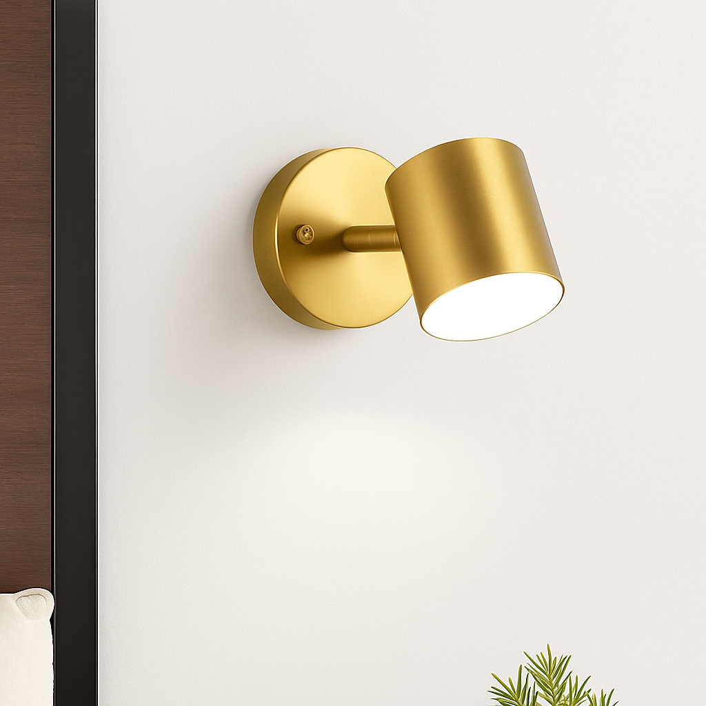 Nordic Up & Down LED Wall Sconce | Modern Gold or Black Bedside Wall Light with Optional Switch