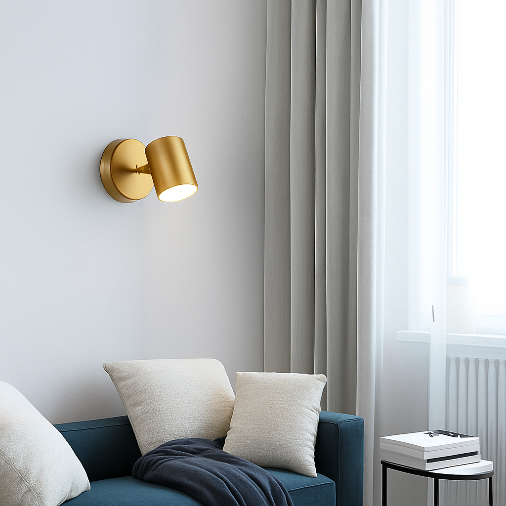 Nordic Up & Down LED Wall Sconce | Modern Gold or Black Bedside Wall Light with Optional Switch