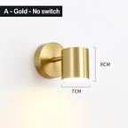 Nordic Up & Down LED Wall Sconce | Modern Gold or Black Bedside Wall Light with Optional Switch