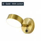 Nordic Up & Down LED Wall Sconce | Modern Gold or Black Bedside Wall Light with Optional Switch