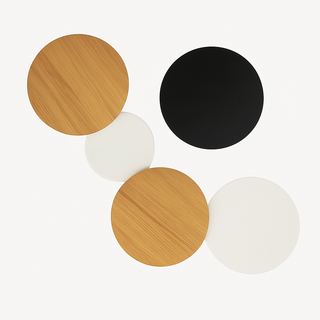 Eclipse Round LED Wall Sconce | Modern Moon Halo Wall Light in Wood or Metal (Sold Individually)