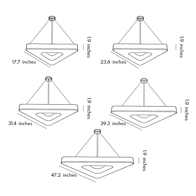 Delta Triangular Chandelier (24"–47")