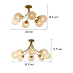 Bristol Carved Glass Semi-Flush Mount (26"–32") - LivingLX
