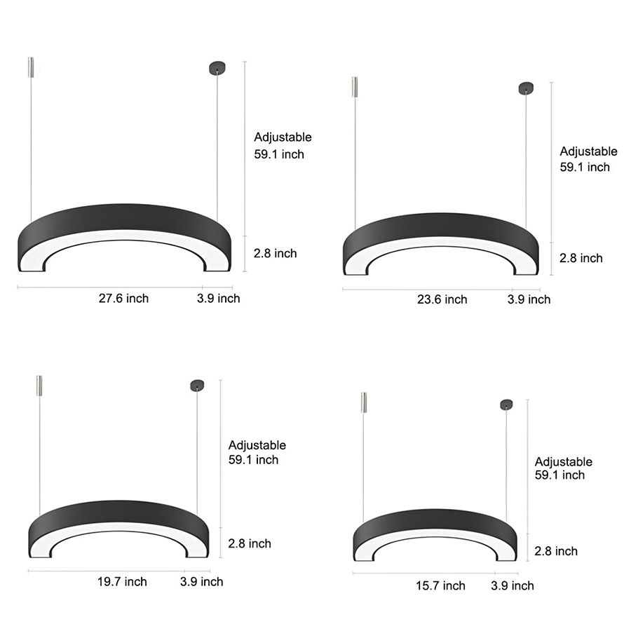 Crescent Arc Linear Pendant (16"–47")