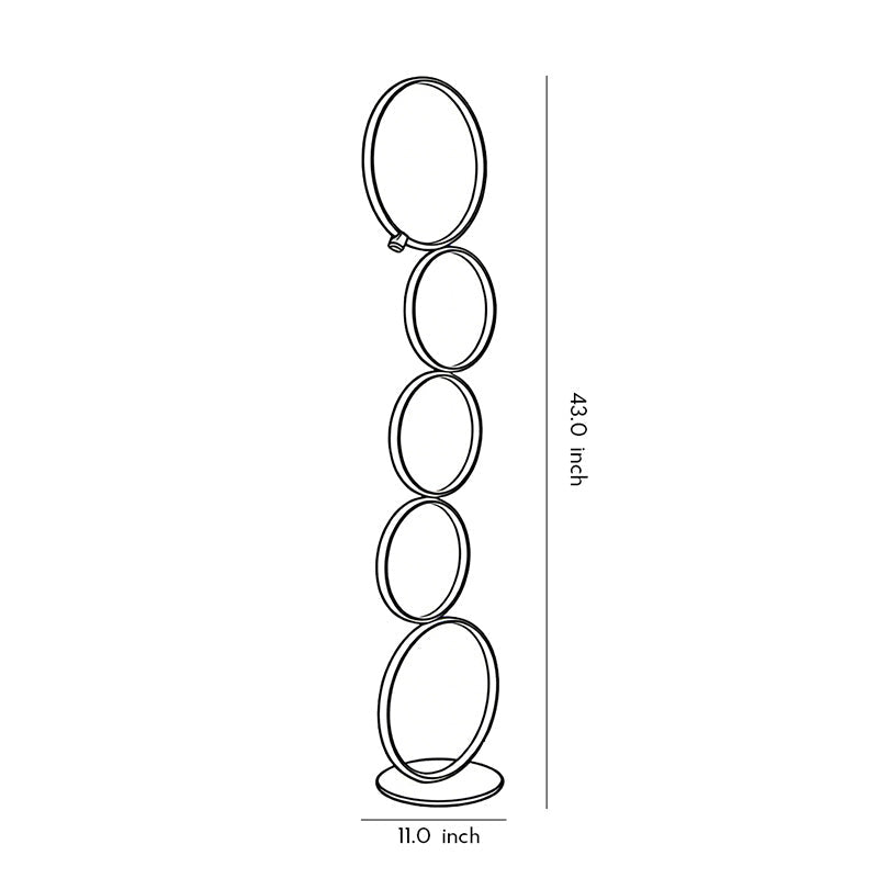Cascade Five-Ring Floor Lamp (44") - LivingLX