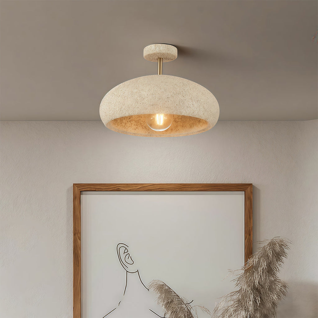 White Wabi-Sabi Semi Flush Ceiling Lamp - view 4