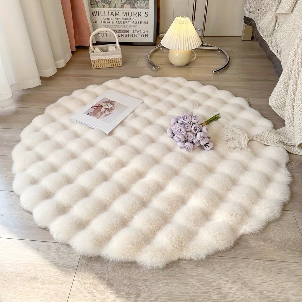 Cloud Comfort Round Bubble Rug | Soft Fluffy Circle Carpet - LivingLX