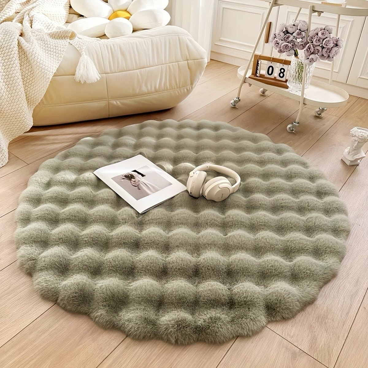 Cloud Comfort Round Bubble Rug | Soft Fluffy Circle Carpet - LivingLX