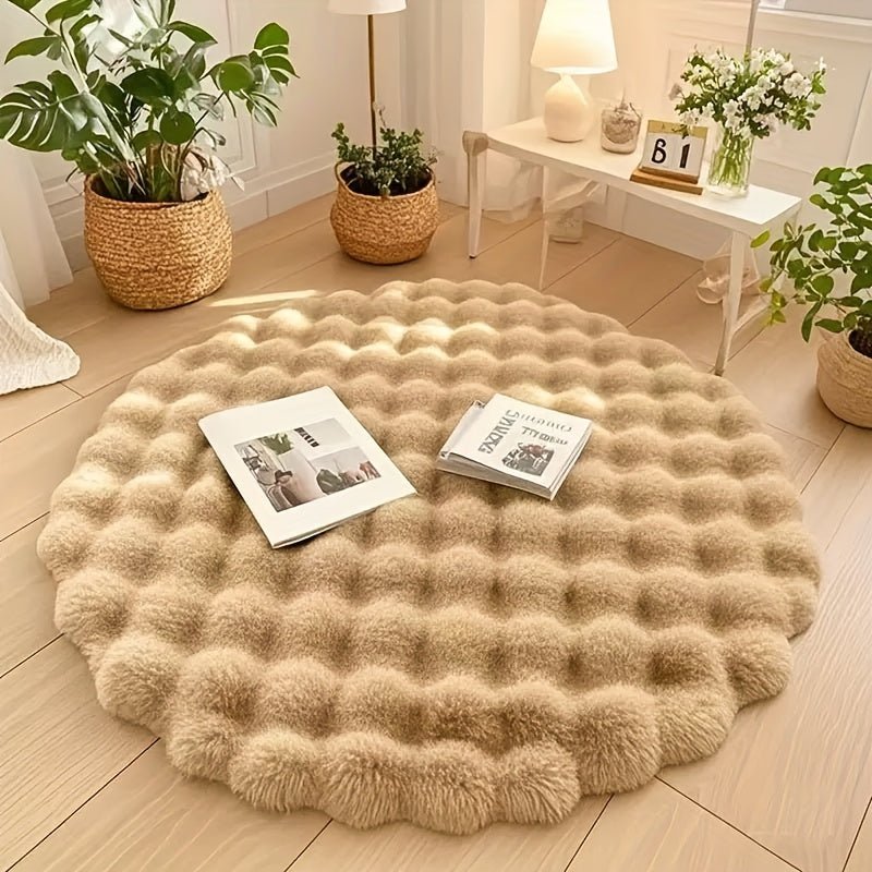 Cloud Comfort Round Bubble Rug | Soft Fluffy Circle Carpet - LivingLX