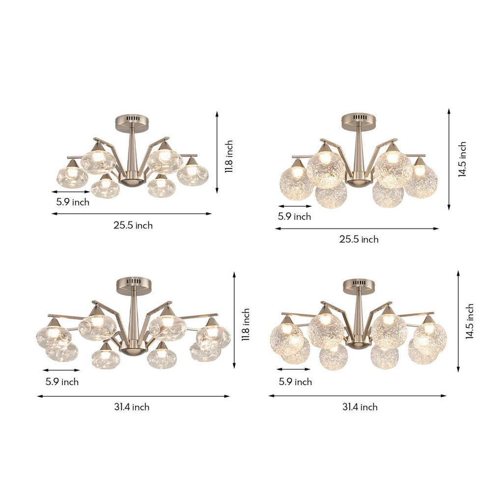Comet Sputnik Semi-Flush Mount (26"–32") - LivingLX