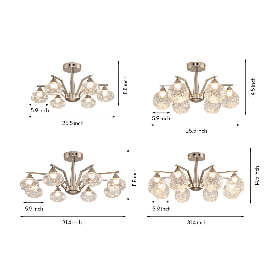 Comet Sputnik Semi-Flush Mount (26"–32") - LivingLX