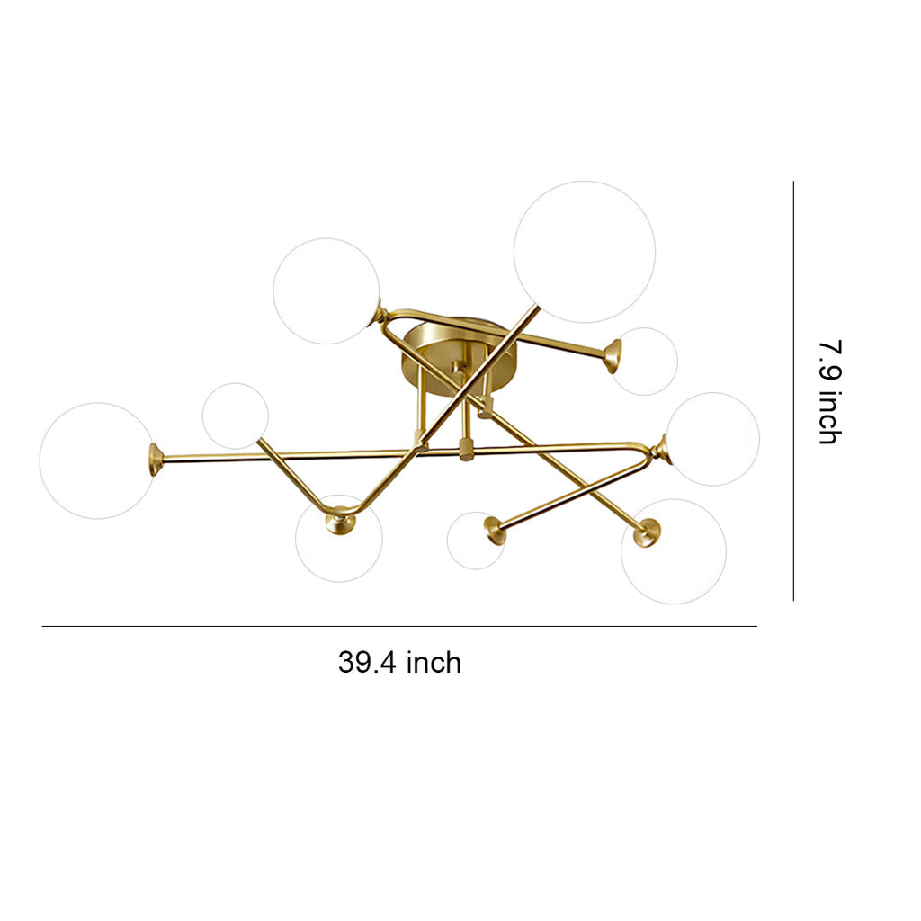 Lyra Glass Bean Semi-Flush Mount (26"–39")